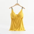 thumbnail image 3 of TODOZO Women's Shelf Bra Camisole Tops Adjustable Cami Tank Cotton Undershirts,Tank Tops with Built In Bras Y2K V Neck Sleeveless Cute Summer Cami Tops Womens Tank Tops Summer Yellow Xl, 3 of 3