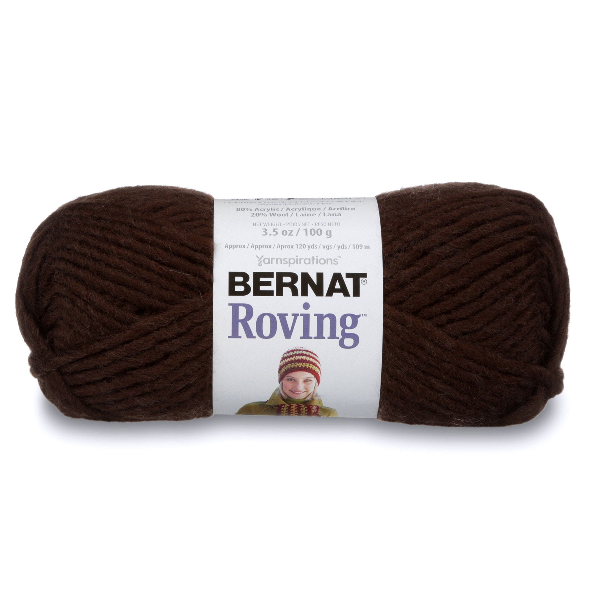 BERNAT ROVING YARN (100G/3.5OZ), CHOCOLATE BROWN