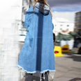 thumbnail image 3 of Chaquetas vaqueras holgadas para mujer, gabardina de manga larga con cordón, abrigos con capucha de otoño, 3 of 5