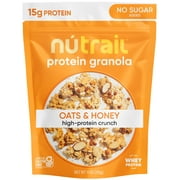 NuTrail 15g Protein Granola Cereal, Oats & Honey, No Sugar Added, Gluten Free, Made with Whey, 11 oz. 1 Count