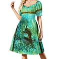 thumbnail image 1 of Vestido de manga corta de buitre Vestidos largos con velo Vestido de verano para mujer, 1 of 7
