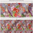 thumbnail image 2 of Soimoi Gray Cotton Voile Fabric Leaves,Floral & Leopard Jungle Fabric Prints by Yard 42 Inch Wide, 2 of 7