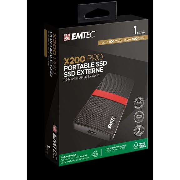 Emtec SSD 3.2Gen2 X200 PRO 1TB Portable