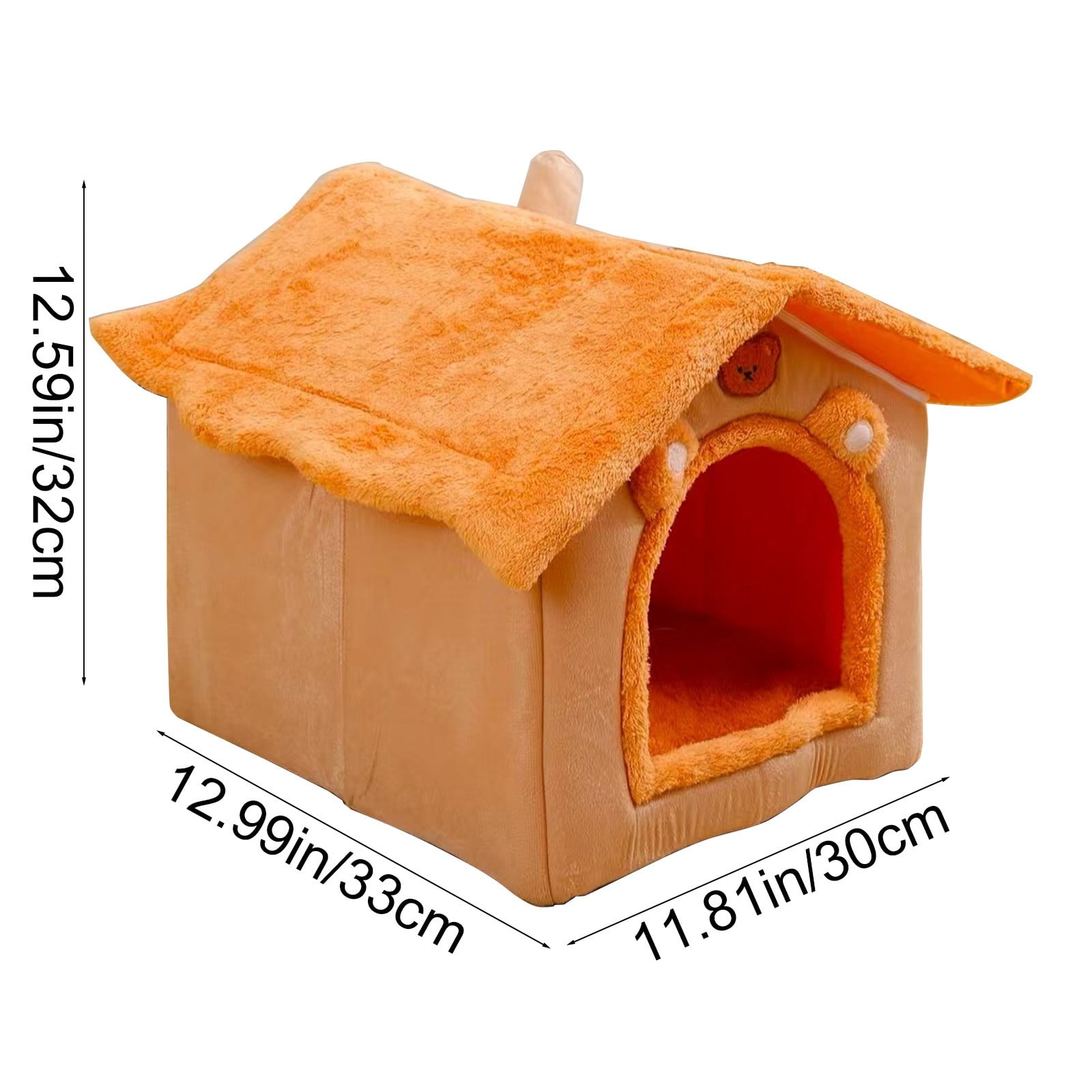 Dog House Indoor Foldable Soft Kennel Bed | Warm Pet Cave with Cushion | Non-Slip Bottom | Velvet Plush Easy Clean | 3 Sizes for Small Medium Large Dogs Cats