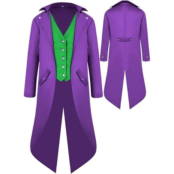 Chaqueta de frac medieval para niño, disfraz de Halloween, estilo gótico, steampunk, vintage, victoriano, uniforme.