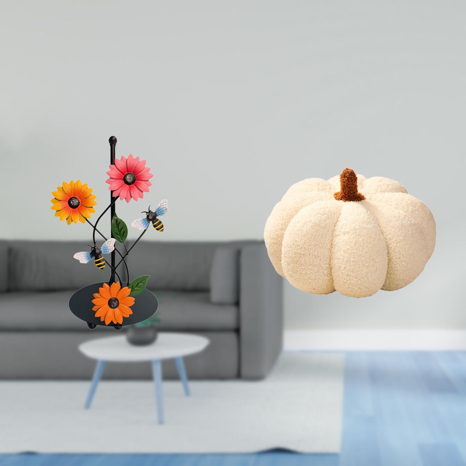 Fiocias Pumpkin Paper Towel Holder Dispenser Non Slip Vertical Tissue Holder Rack Stuffed Pillow Decoration Decorative Sofa Cushion for Home Bed Bedroom