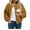 Brown, variant on OGLCCG Womens Sherpa Fleece Jackets Cropped Button Down Crew Neck Fall Winter Coats Loose Fit Casual Trendy Short Outerwear,L,Beige