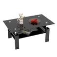 thumbnail image 4 of Table Basse Rectangulaire en Verre Noir, Table Basse Transparente, Tables d'Appoint Modernes pour Salon, Mobilier de Salon, 4 of 9