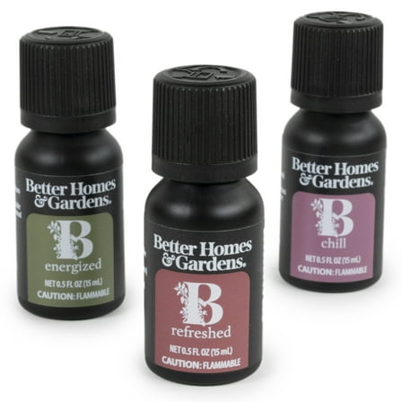 Better Homes & Gardens 100% Pure Essential Oils: Energized, Refreshed, & Chill, 3 Pack x 15mL