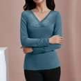 thumbnail image 4 of New Lace V Neck Thermal Underwear Autumn And Winter Slim Fit Bottomed Shirt Wool Long Girls Thermal Top Womens Thermal Tops Long Sleeve plus Size Thermal Tops for Women Long Sleeve Womens Thermal Tops, 4 of 5