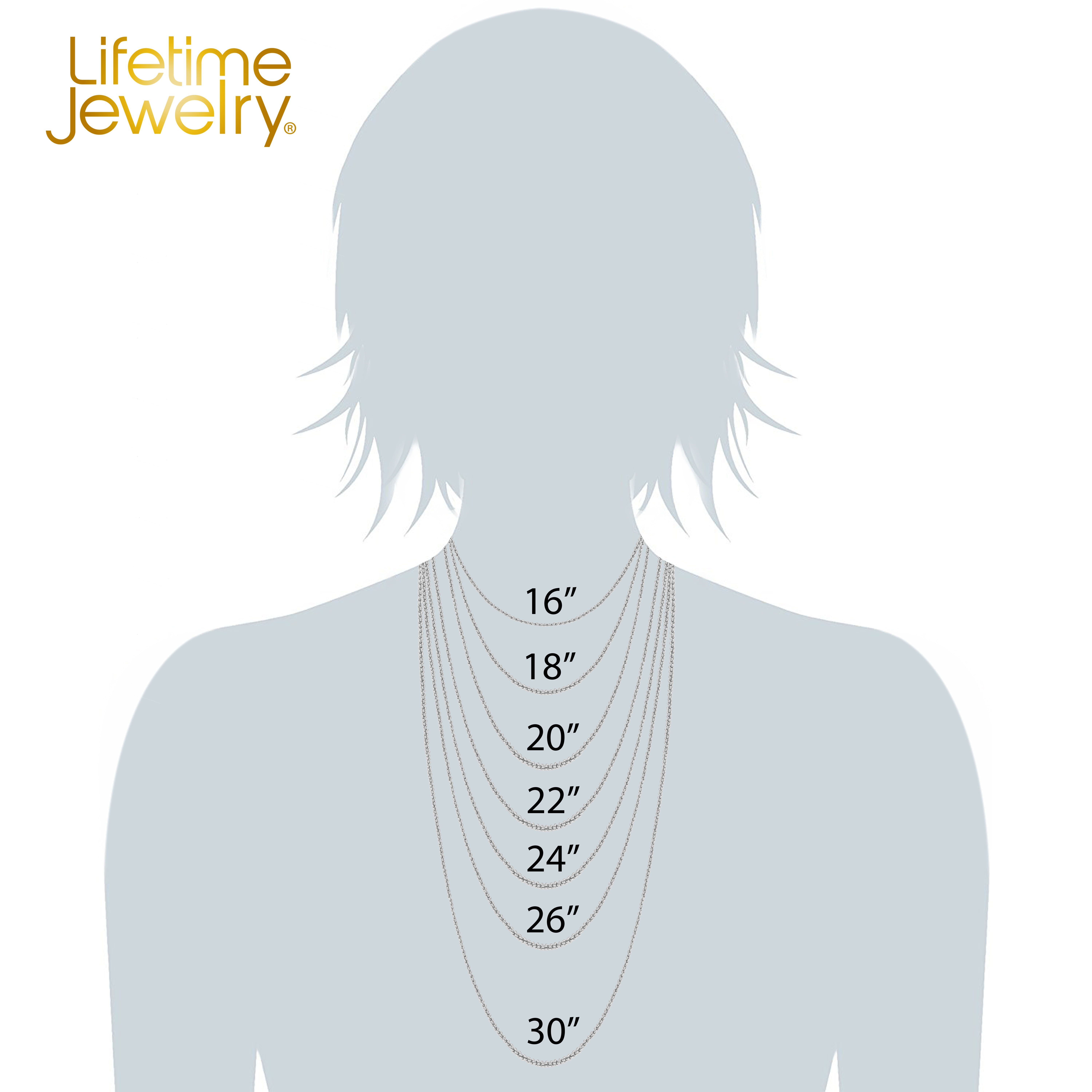 Lifetime 2MM Rope Chain 24K Gold Pendant Necklace 18 Inches