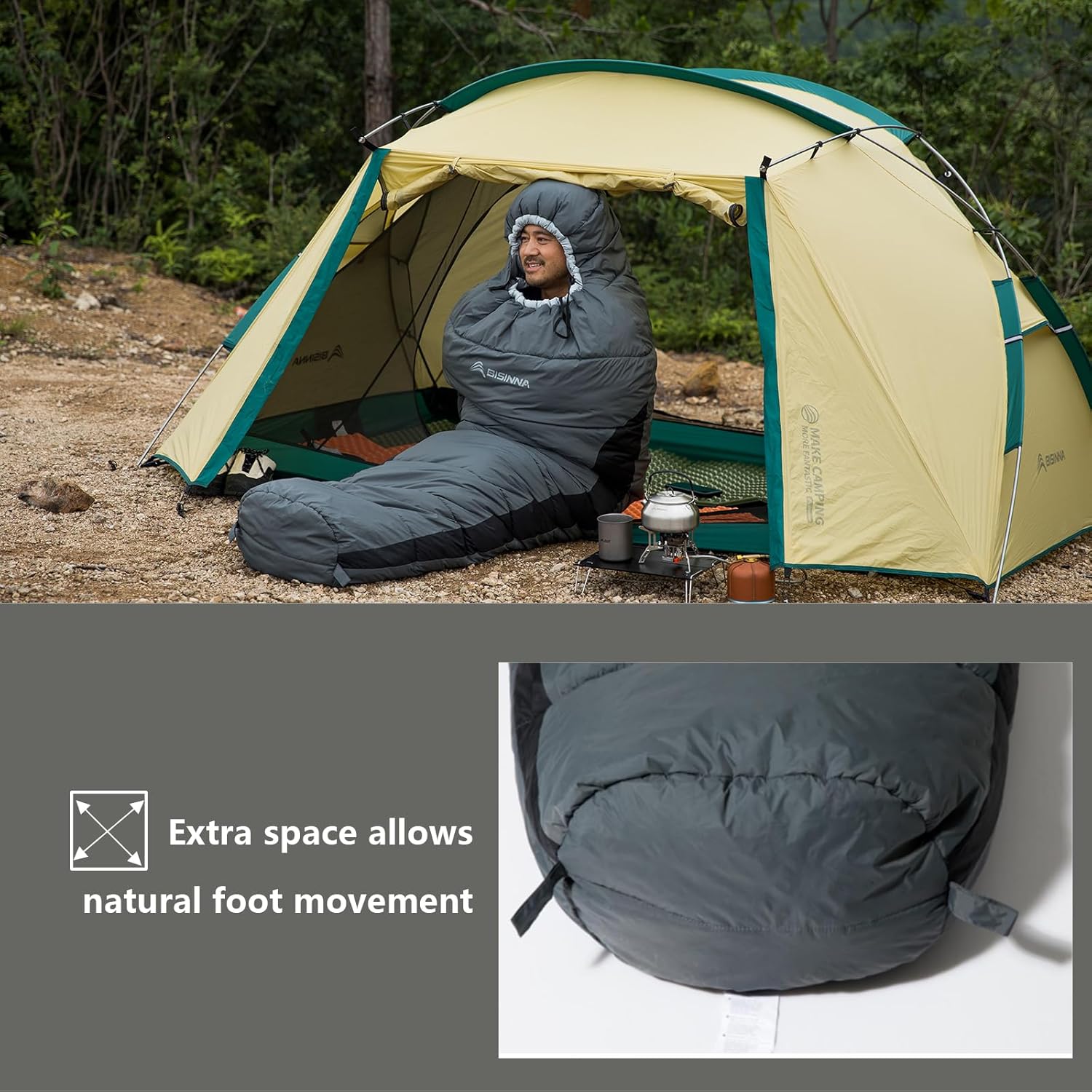 Mummy Sleeping Bag for Adults 14-41 ℉   Cold Weather 3-4 Season Camping Sleeping Bags with Compression Sack for Backpacking Hiking Traveling