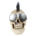 thumbnail image 3 of Celtic Tattoo Knotwork Mohawk Black Punk Haired Skull With Cool Shades Figurine, 3 of 7