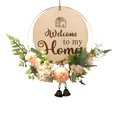 thumbnail image 3 of Cartel de bienvenida de madera, guirnalda decorativa, guirnalda de primavera y verano, colgante de pared con campanas para decoración de chimenea de Estilo A perfecl  corona de flores, 3 of 8