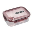thumbnail image 2 of 1Pc Portable Lunch Box, Transparent Bento Box Lunch Containers, Meal Prep Containers Reusable Snack Containers with Lids, Food Storage Containers Divided Sandwich Containers Sealing Salad Bowl, Red, 2 of 4