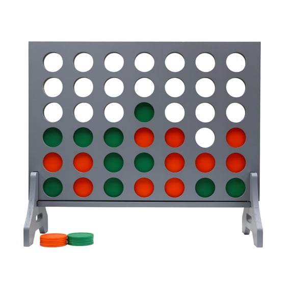 Tailgating Pros Premium Giant Four in a Row with Carrying Case - Jumbo Oversized Outdoor Yard Game - Connect Multiple Pucks in a Row to Win - Many Puck Colors Available!
