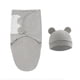 thumbnail image 1 of Saco de dormir de algodón para recién nacido, manta envolvente para bebé, conjunto de gorro, saco de dormir ajustable para recién nacido, mantas de muselina de 0 a 6M, 2 uds., 1 of 4