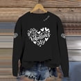 thumbnail image 4 of Women Oversize Love Heart Graphic Sweatshirts Valentine Day Shirts Print Long Sleeve Crewneck Casual Soft Cozy Loungewear Athletic Wear Fashion Gifts Clothes Tops, 4 of 5