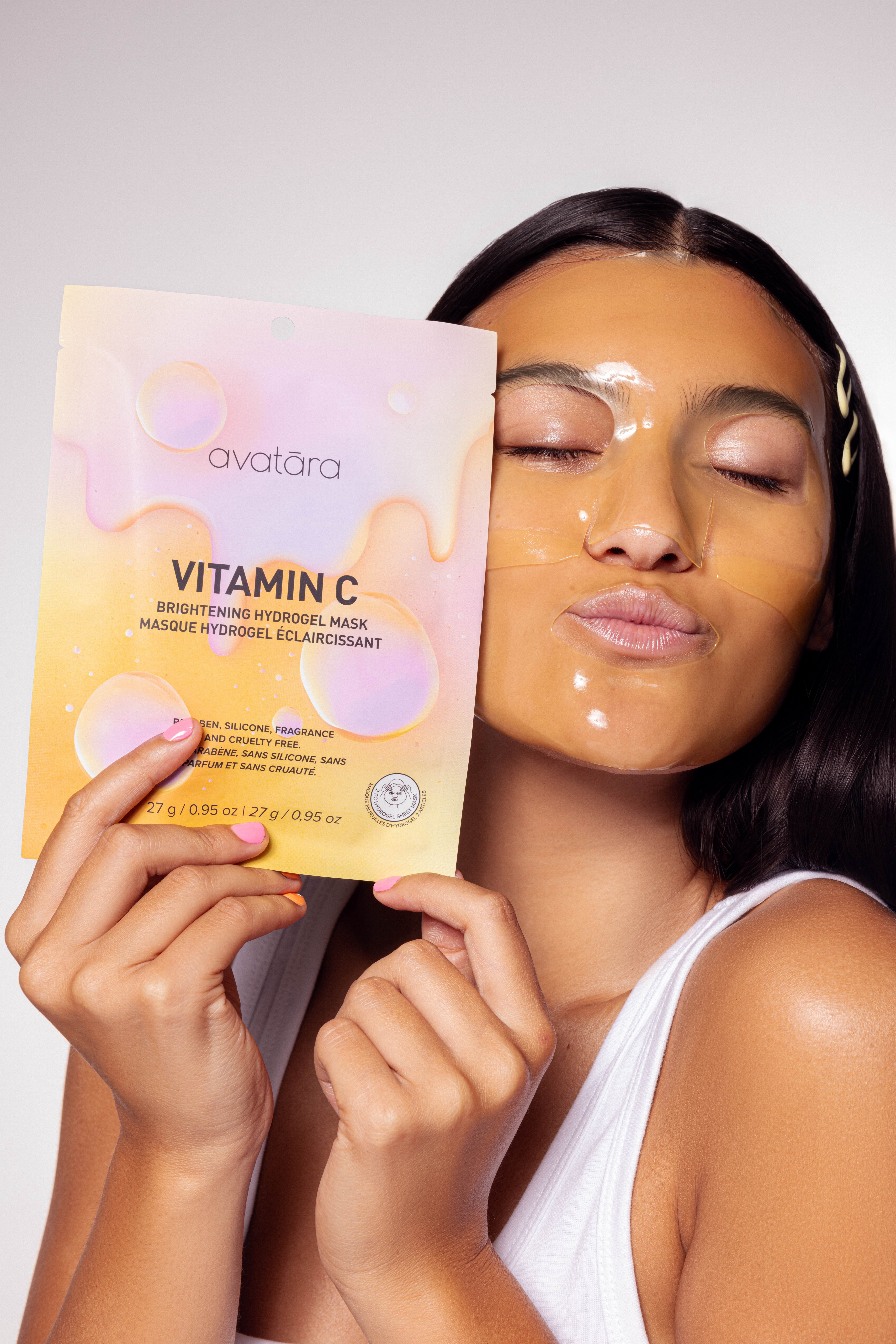 (2 pack) Avatara Vitamin C Brightening Hydrogel Face Mask for All Skin Types, 1 Sheet Mask