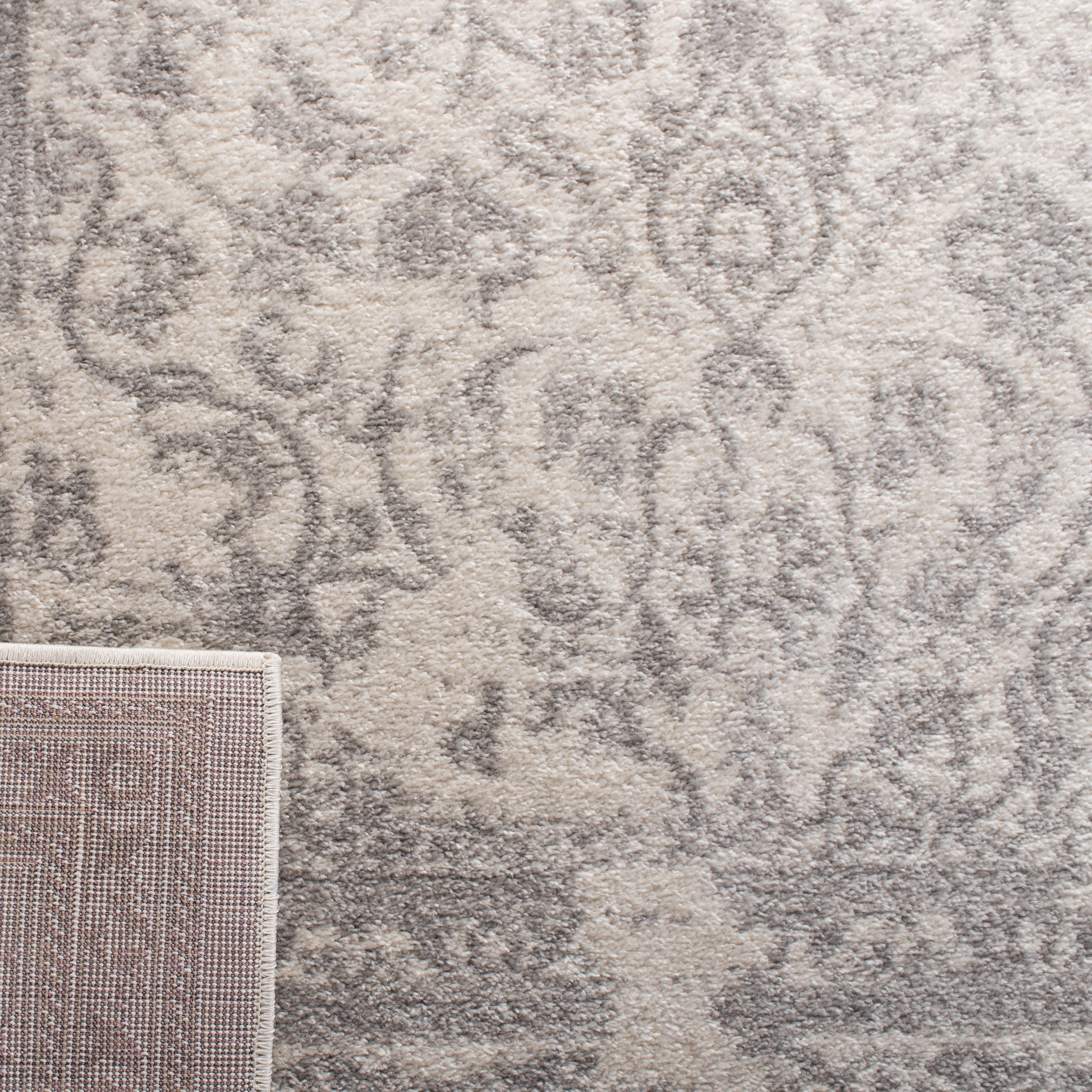 SAFAVIEH Adirondack Zoey Traditional Faded Runner Rug, Ivory/Silver, 2'6" x 20'