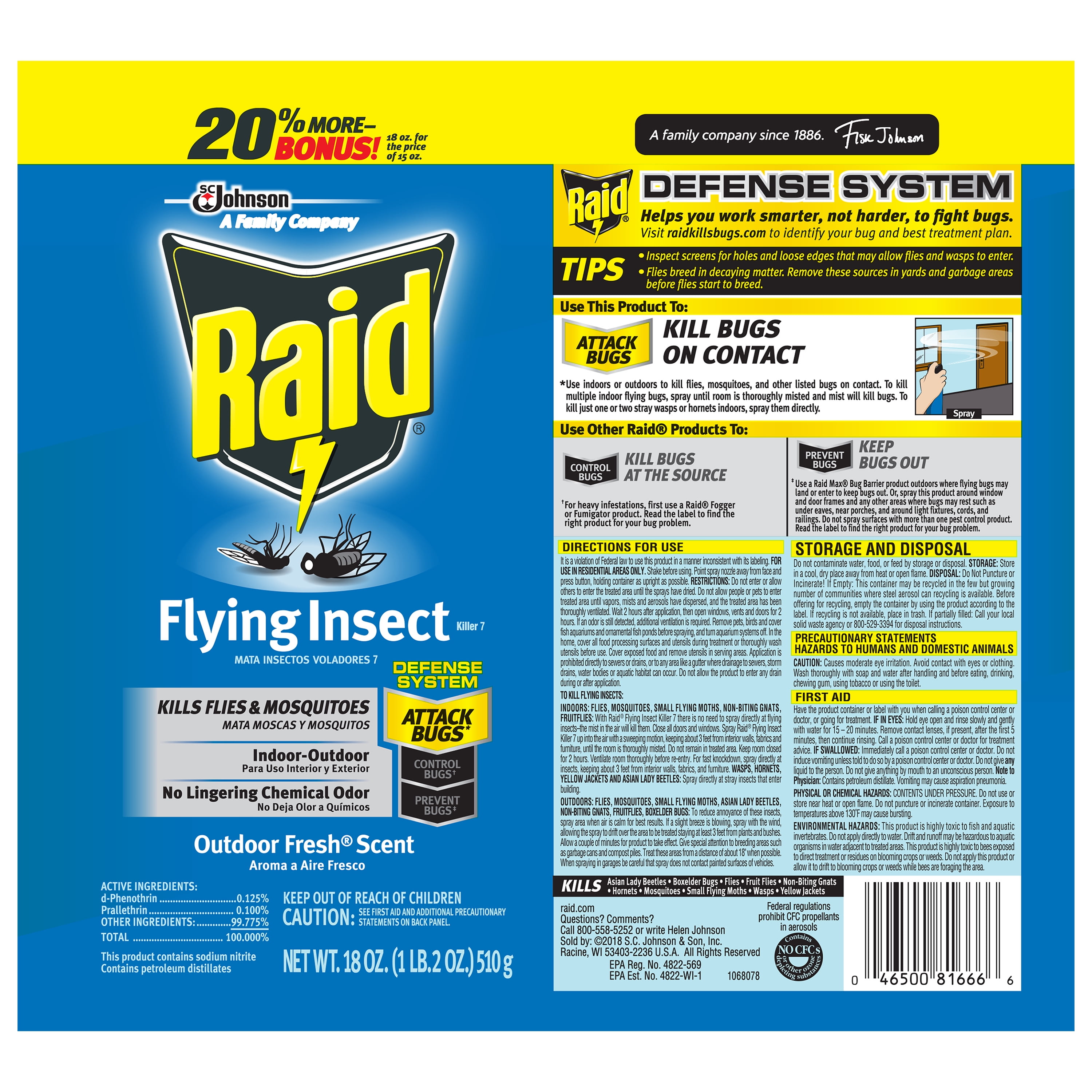 raid pesticide label