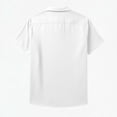 thumbnail image 5 of Mutghys Button-up Shirt Men Solid Color Loose Lapel Short Sleeve T-Shirts Soft Lightweight Breathable Outdoor Activities Business Casual Tops, 5 of 8
