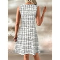 thumbnail image 5 of Women'S Casual Dresses 2025 Sleeveless Striped Mini Dress High Waisted A Line Dresses White S, 5 of 9