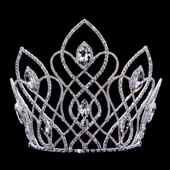 #16649 Vaulted Navette Tiara with Combs - 7.25"