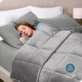 thumbnail image 3 of Bare Home 17 lbs Weighted Blanket for Adults - 60" x 80" - Minky Fleece, Light Gray, 3 of 10