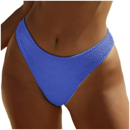 Bwdbhd Swimsuit Bottoms for Women Tummy Control Women s Bikini Bottom Twist Front Cheeky Swimsuit Ruched Bathing Suit Bottoms Blue S
