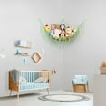 thumbnail image 5 of Stuffed Animal Hammock Corner, Hand-knitted Large Plushie Net Toy Hammock with Wooden Rings | Boho Cute Stuff Animal Storage for Nursery & Bedroom | Mesh Kids Toy Organizer Holder Nursery Room Decor, 5 of 10