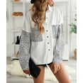 thumbnail image 4 of Veste en Denim Léopard Contrasté Blanc pour Femmes, 4 of 23