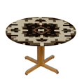 thumbnail image 3 of Orinice Brown and White Design Round Table Cover Stain Resistant Washable Indoor Outdoor Tablecloth Kitchen Dining Wedding Parties Outdoor Fitted 100% Polyester Fiber 31-35, 3 of 8