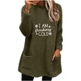 thumbnail image 3 of Jinhomg Womens Plus Size Casual Sweatshirts Oversized Soft Cozy Sherpa Lined Pullovers Cute Letter Print Long Sleeve Crewneck Tops Army Green XXXL, 3 of 5