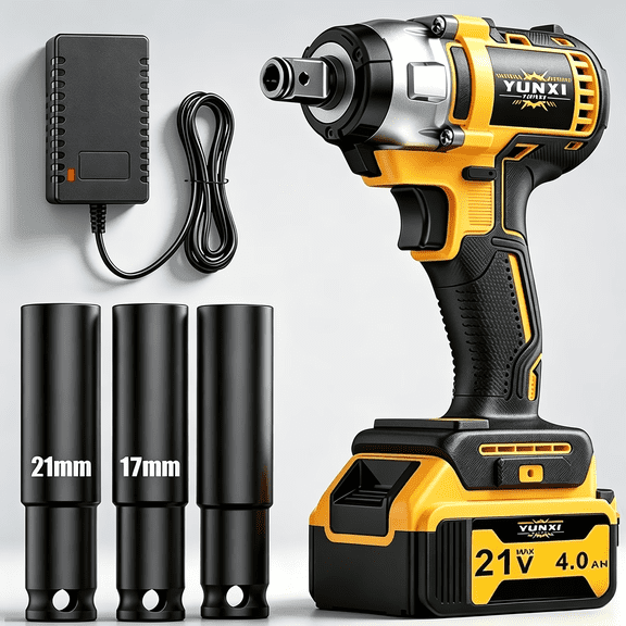 21V Cordless Impact Wrench, 1106Ft-lbs (1200N.m) 1/2" Brushless Impact Gun, 21V High Torque Power Impact Driver