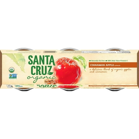 Santa Cruz Organic Applesauce Cinnamon 4 oz Pack of 3