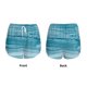 thumbnail image 3 of Balery Teal Turquoise Fluid Stripes Pantalones cortos deportivos para mujer con forro y dos bolsillos, elásticos, para entrenamiento, gimnasio, yoga-X-Large, 3 of 7