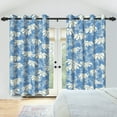 thumbnail image 3 of Blue Floral Curtains,Rustic Style Blackout Window Drapes for Bedroom Living Room 2 Panel Sets,52x84 Inch, 3 of 6
