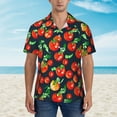 thumbnail image 2 of Fotbe Tomatoes for Men Unisex Summer Beach Casual Short Sleeve Cotton Linen Button Down Shirts,XX-Large, 2 of 7