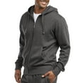 thumbnail image 2 of Men's Fleece Hoodie Full Zip Cotton Lightweight with Pockets Sweatshirt Tops S-3XL Solid Zipper Lined Long Sleeve Menswear Sweaters Spring Outdoor, 2 of 4