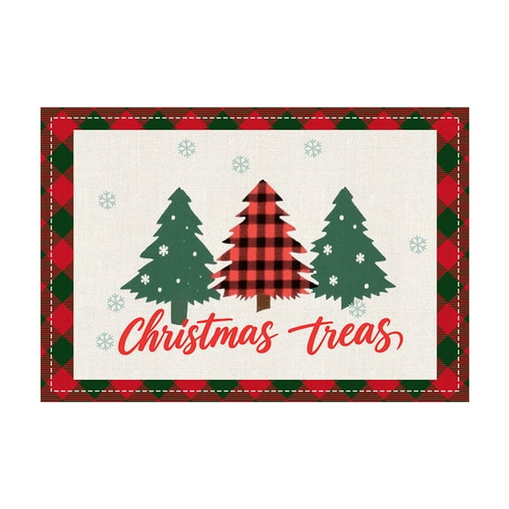 YIMWNYI Christmas Themed Placemats, Kitchen Drains Mats, Heat-Resistant Coffee Mats, Festive Table Decor, Easy to Clean Durable Coasters, Winter Holiday Accessories