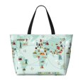 thumbnail image 2 of Xecao World Travel Map for versatile beach bag for women includes zipper pockets and waterproof material, ideal for vacations and adventures., 2 of 7
