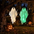 thumbnail image 6 of Halloween Decorations – 59" Hanging Ghost on Swing with LED String Lights, Outdoor Yard & Porch Prop for Haunted House Parties B, 6 of 6