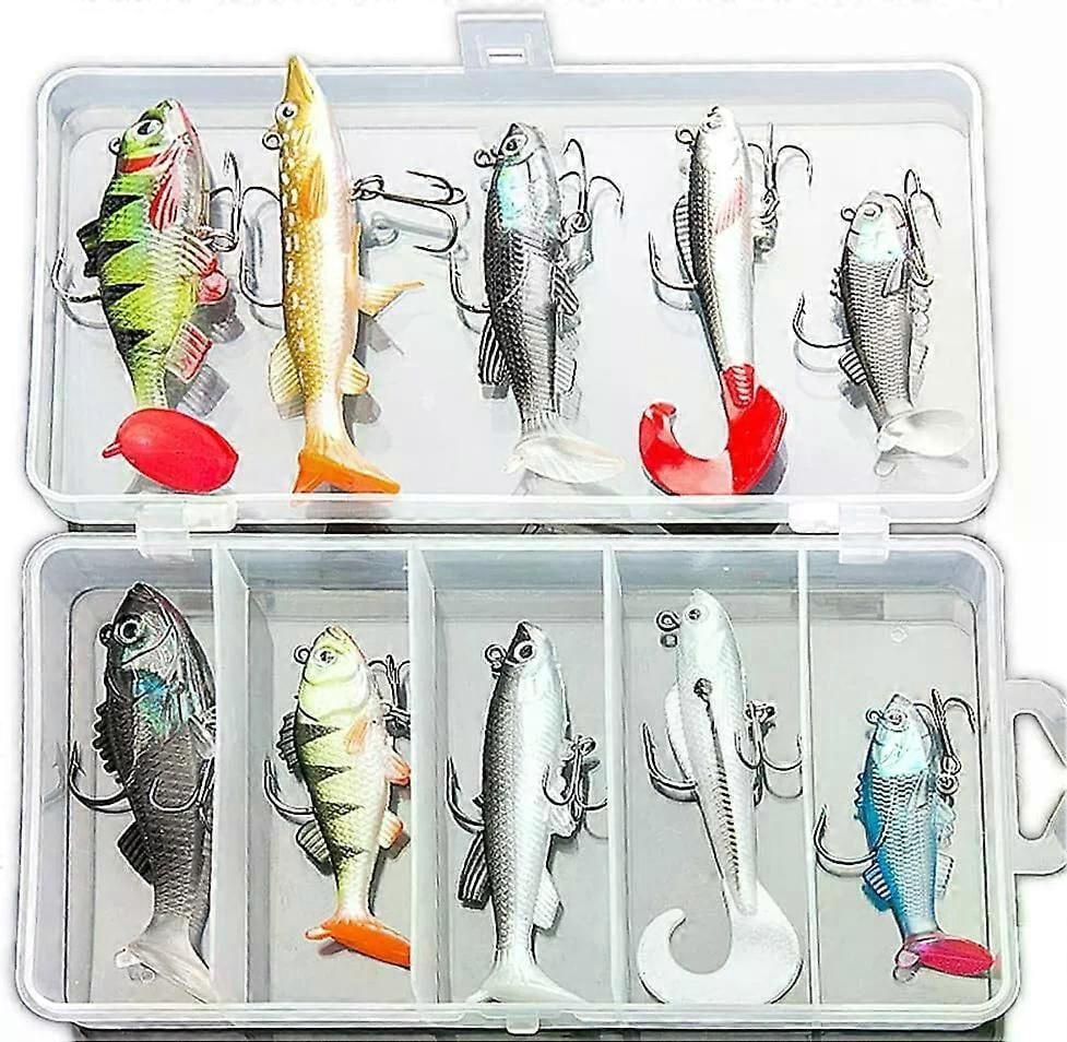 10 X Mixed Soft Pike Lures,Pike Baits, Pike Rigs, Pike fishing lures, pike plugs