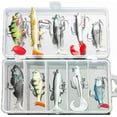 thumbnail image 1 of 10 X Mixed Soft Pike Lures,Pike Baits, Pike Rigs, Pike fishing lures, pike plugs, 1 of 5