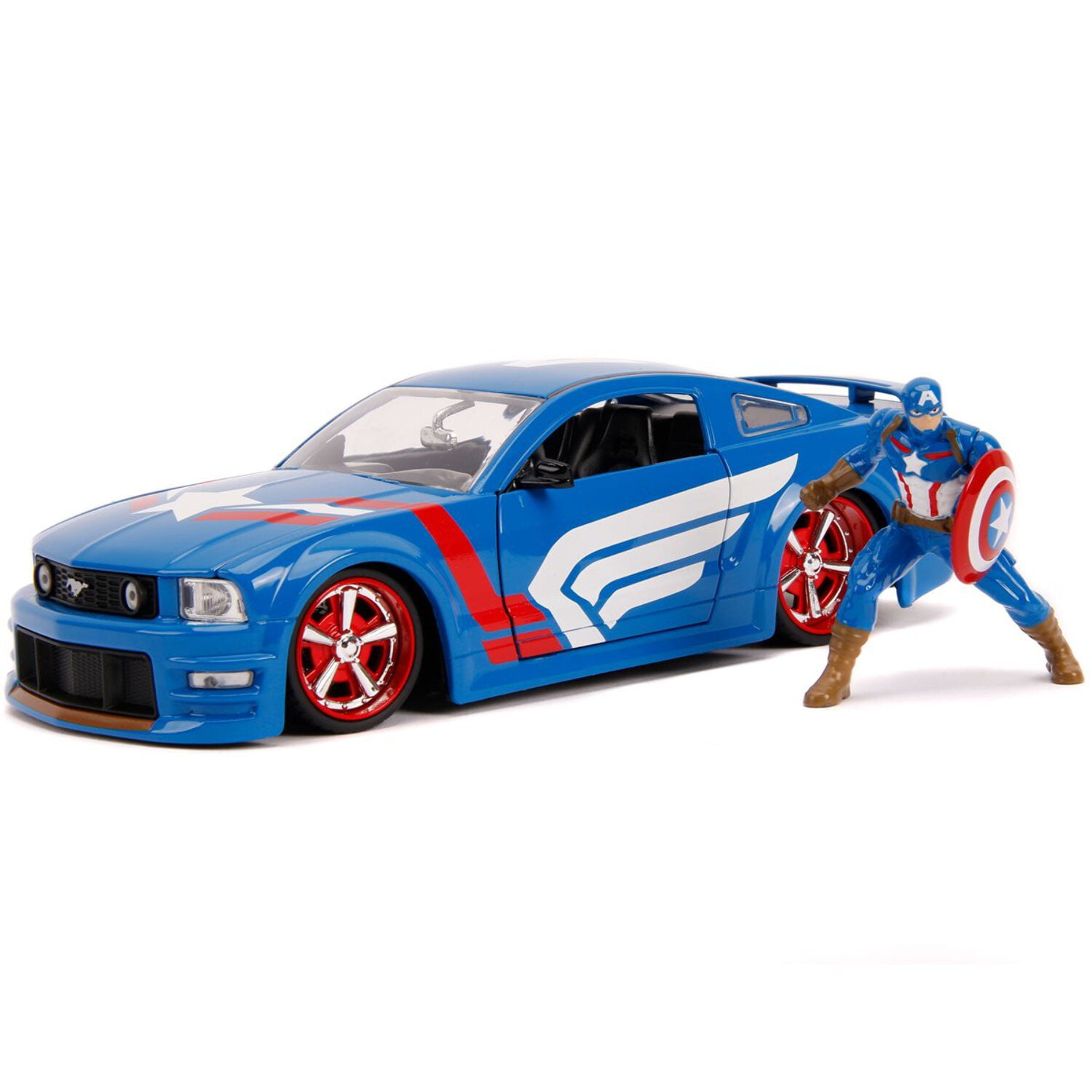 【スーパーセール】 Captain America 2006 Ford Mustang GT 1:24 Vehicle & Figure Jada Toys
