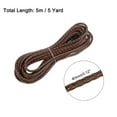 thumbnail image 2 of Faux Leather Braided Cord, Round Leather Bolo Tie String Rope, 3mm x 5m, Retro Dark Coffee, 2 of 6