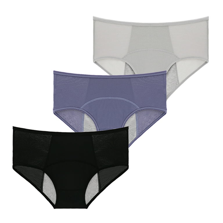 Teen Girls Period Underwear Menstrual Panties Leak-proof Mesh Cotton Womens  Protective Briefs,3 Pieces