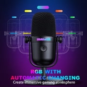 ONIKUMA USB Gaming Microphone for PC/PS5, Condenser Streaming Mic with Noise Cancellation, Mute Button & RGB Light for Podcast, Twitch, Discord & YouTube