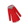 thumbnail image 1 of Chandail à Capuchon Doux Veste Femme Imperméable Manteau de Pluie pour Femme Manteau d'Extérieur Rouge 5TG, 1 of 4